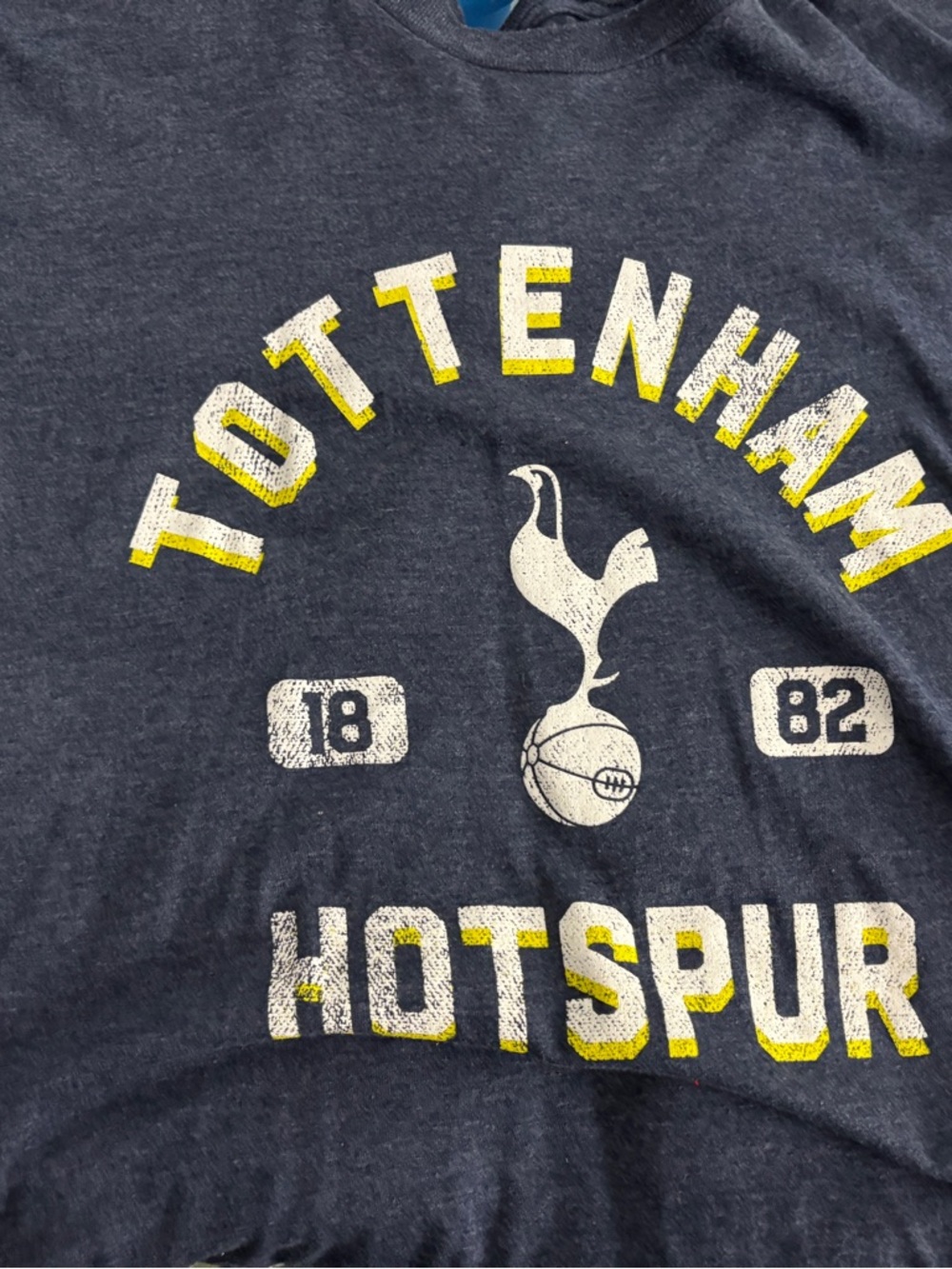 Tottenham Hotspur Youth Navy Tee with White & Yellow Crest